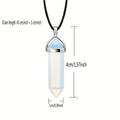 Crystal Hexagonal Column Necklace Pendant