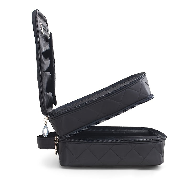 Large Capacity Double Layer Makeup Bags Organizer Travel Multifunctional