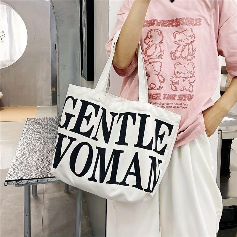 Letter Pattern Tote Bag Large Capacity Shoulder Bag