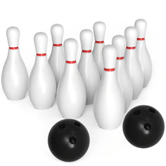 Bowling Ball Toy Set 10 Bottles 2 Balls Classic Style Large Size