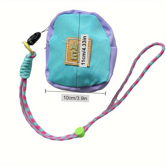 Canvas Coin Purse Keychain Lipstick Storage Bag with Rope
