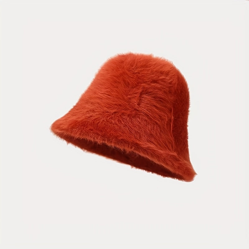Plain Plush Bucket Hat For Girl Vacation Holiday