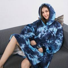 Hoodie Wearable Blanket Soft Warm Blanket For Home & Outdoor Travel Camping