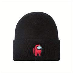 Space Werewolf Killing Embroidery Knitted Hat Autumn Winter Warm Wool Pullover