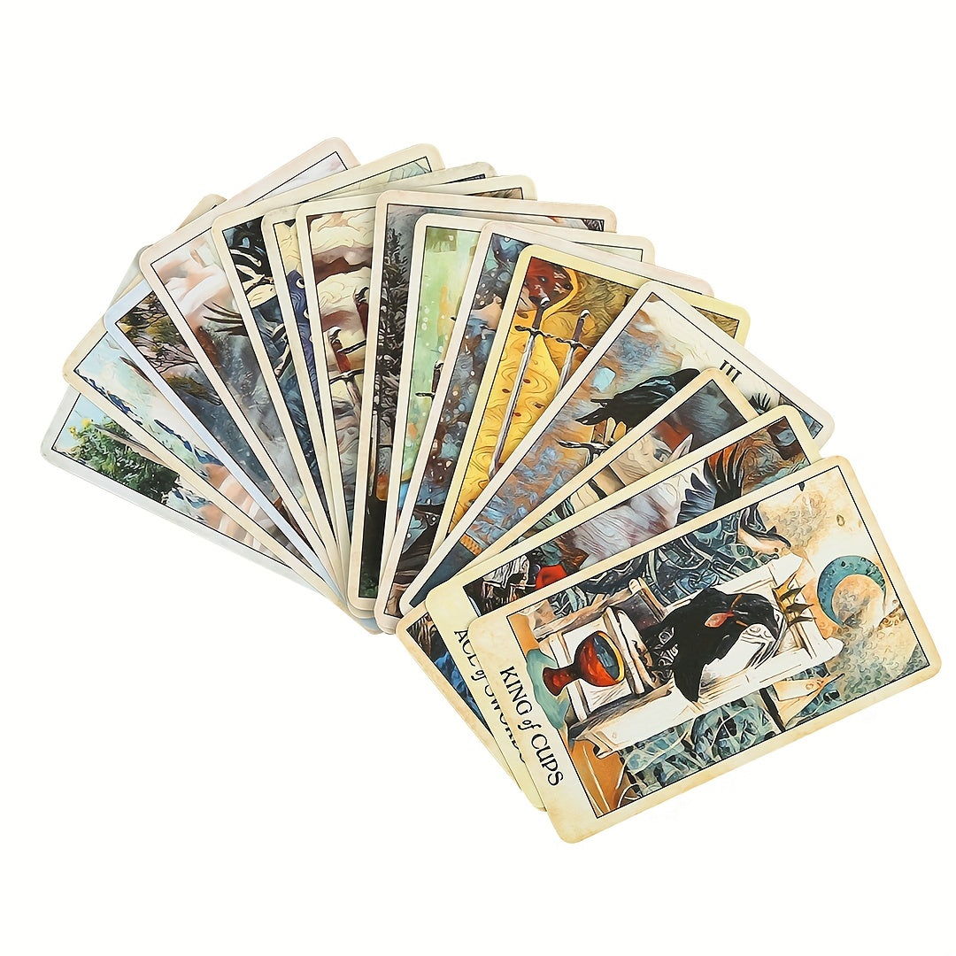 Crow Tarot Cards for Family Celebrations Divination + Guide Booklet