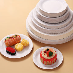 50pcs Disposable Plates for Home & Restaurant 15-22cm Biodegradable