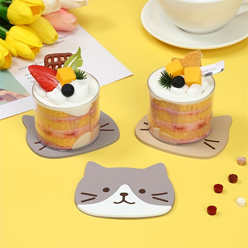 Cartoon Cat Coaster Non Slip Cup Mat Home Decor Kitchen Gadgets