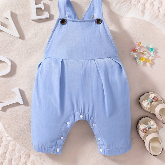 Baby Girls Bib Pants Solid Overall Jumpsuit
