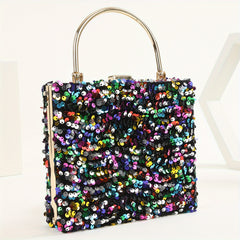 Colorful Sequins Clutch Purse Glitter Handbag for Wedding Party