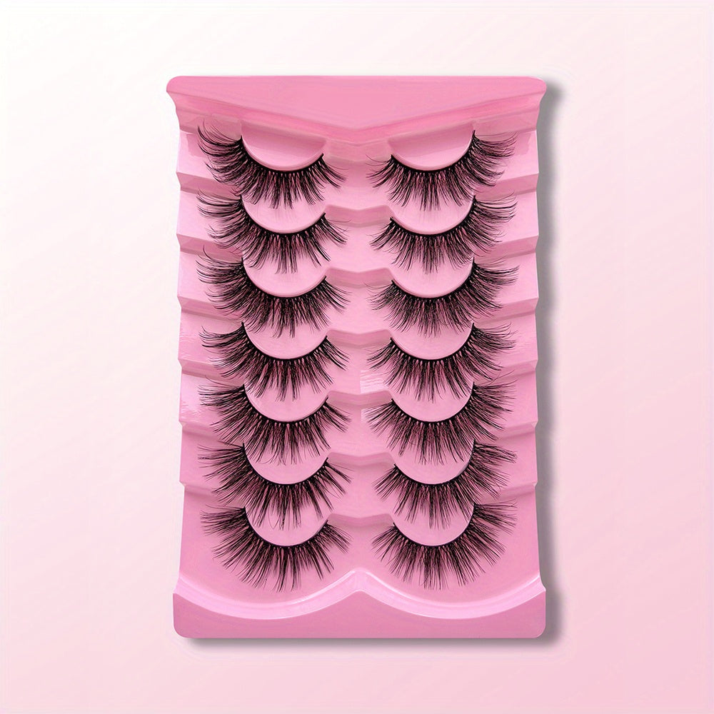 7 Pairs 3D Silk False Eyelashes Natural Dramatic Thick Slender Lashes