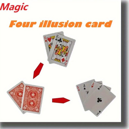Magic Props Four Card Transformation Close Up Magic Tools