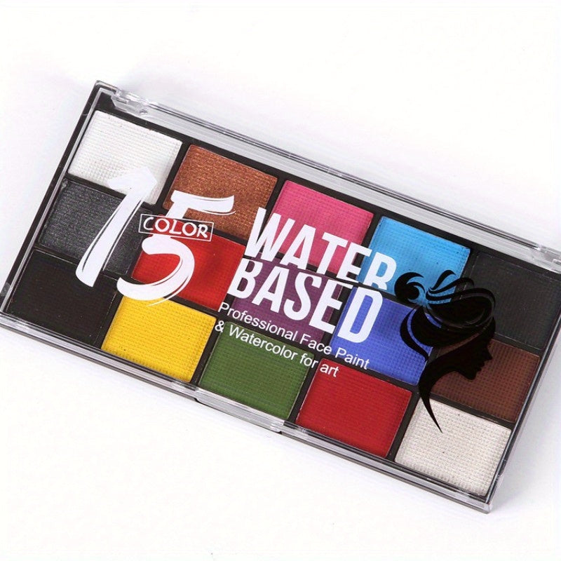 15 Colors Water-based Body Painting Set Face Paint for Halloween Makeup