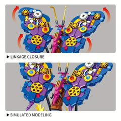 Mechanical Butterfly Model Building Set with Stand ABS Material