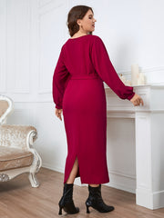  Long Sleeve Slim Fit Maxi Dress Women's Plus Dress