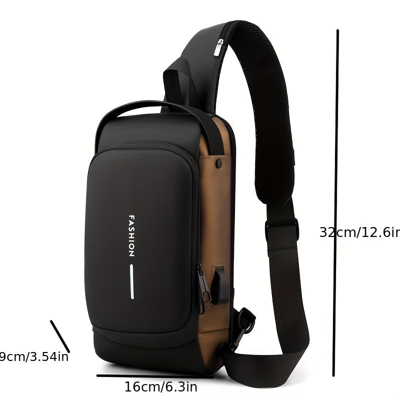 Anti Theft Crossbody Sling Bag Waterproof with USB Charging Port