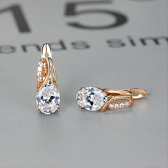 Vintage Oval Cut Marble Zircon Earrings - Bridesmaid Gift