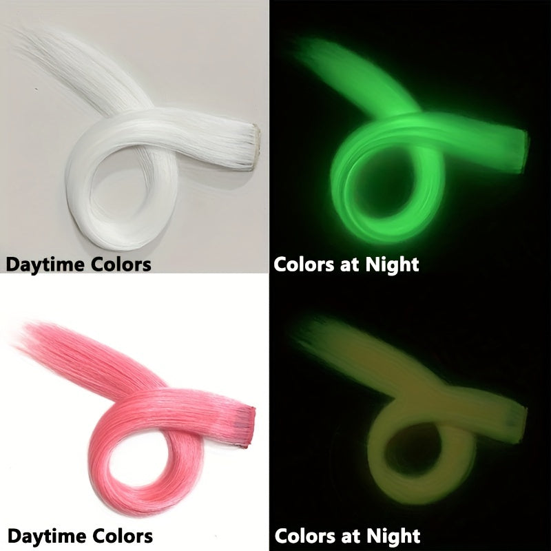 4-Piece Glowing Hairpieces for Nighttime Events, Music Festivals, and Clubs