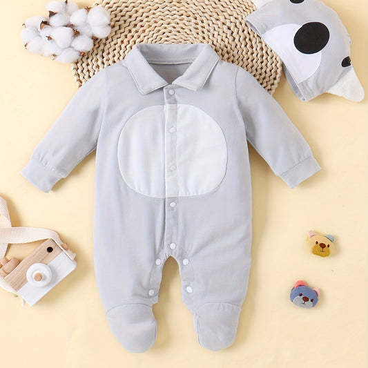 Baby Footed Bodysuit & Hat Animal Shape 2pc Set