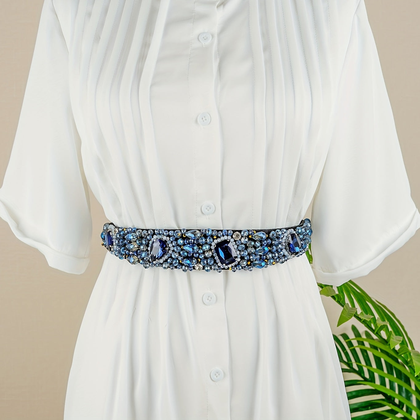 Baroque Crystal Boho Girdle Wide Belt for Women
