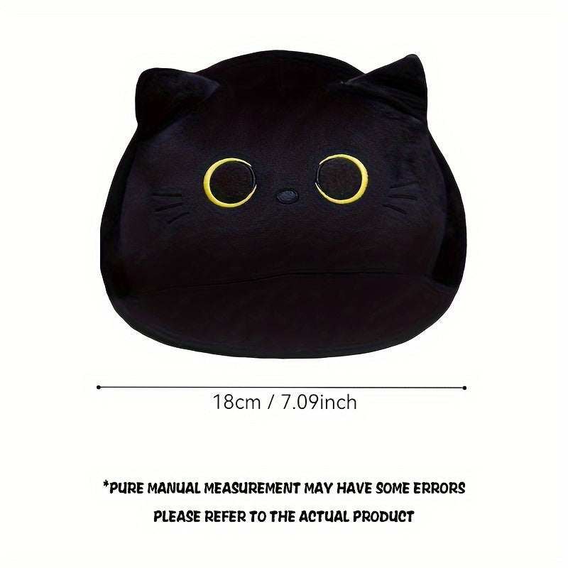 Adorable One Cat Plush Pillow with Purple Ears Soft Polyester Fabric