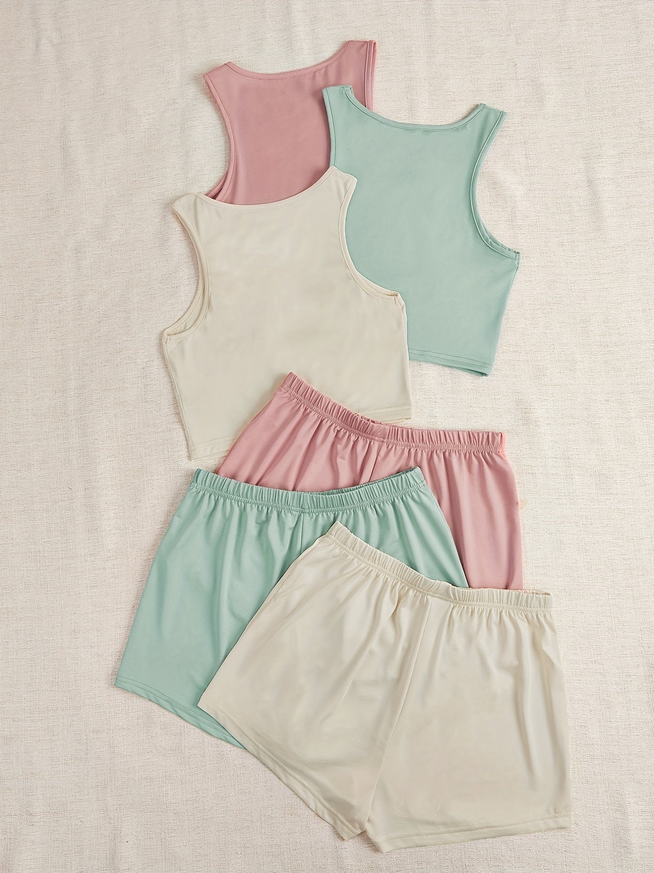 Casual 3pcs Set Tank Tops & Shorts Women's Clothing