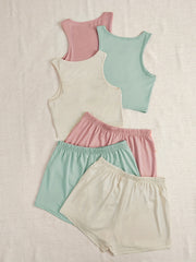 Casual 3pcs Set Tank Tops & Shorts Women's Clothing