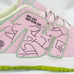 Women's Letter Patched Low Outdoor Skates Shoes Lightweight Lace Up Flatform Sho