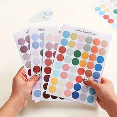 5 Sheets Polka Dot Stickers 2 16 Cm Labels Morandi Round Stickers