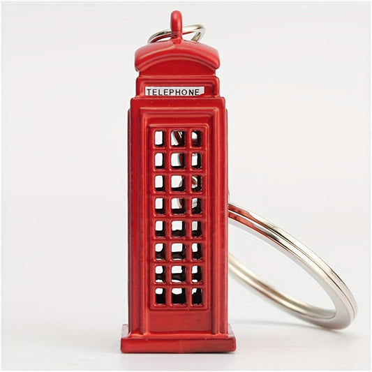 London Double Decker Bus Telephone Booth Keychains