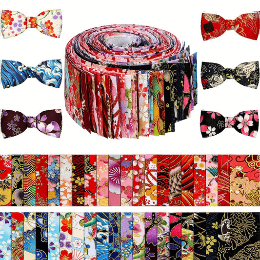 40pcs Japanese Jelly Cotton Fabric Patchwork Roll 6 48 Cm Quilting Strips