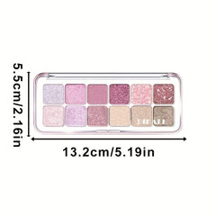 DIKALU 12 Eyeshadow Palette Pink Red Glitter Shimmer High Pigment Makeup