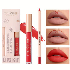 12 Colors Matte Lip Liner And Lipstick Makeup Set Liquid Lipstick 24H