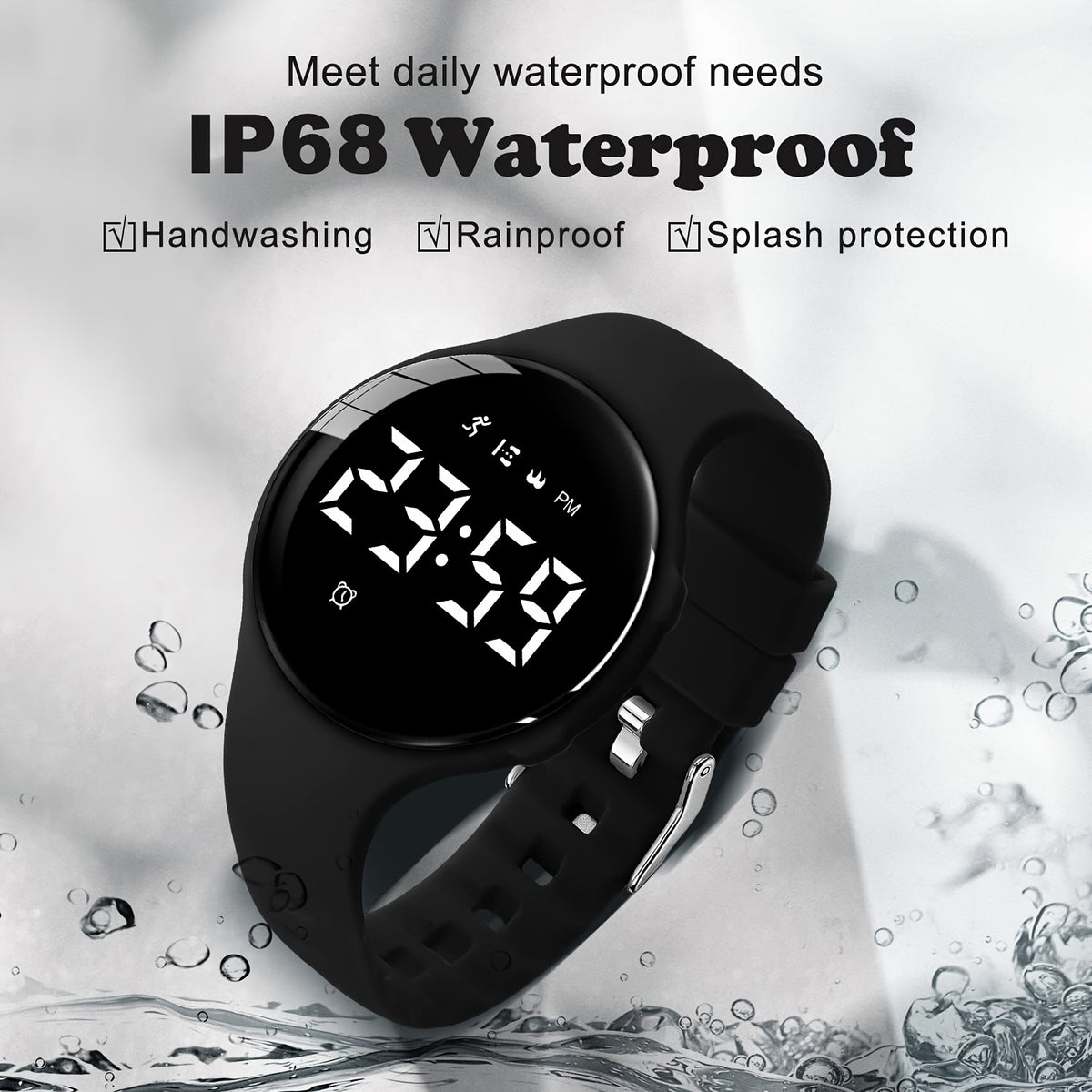 Girls' Smart Watch LED Display Step Counter Calorie Tracker Stopwatch