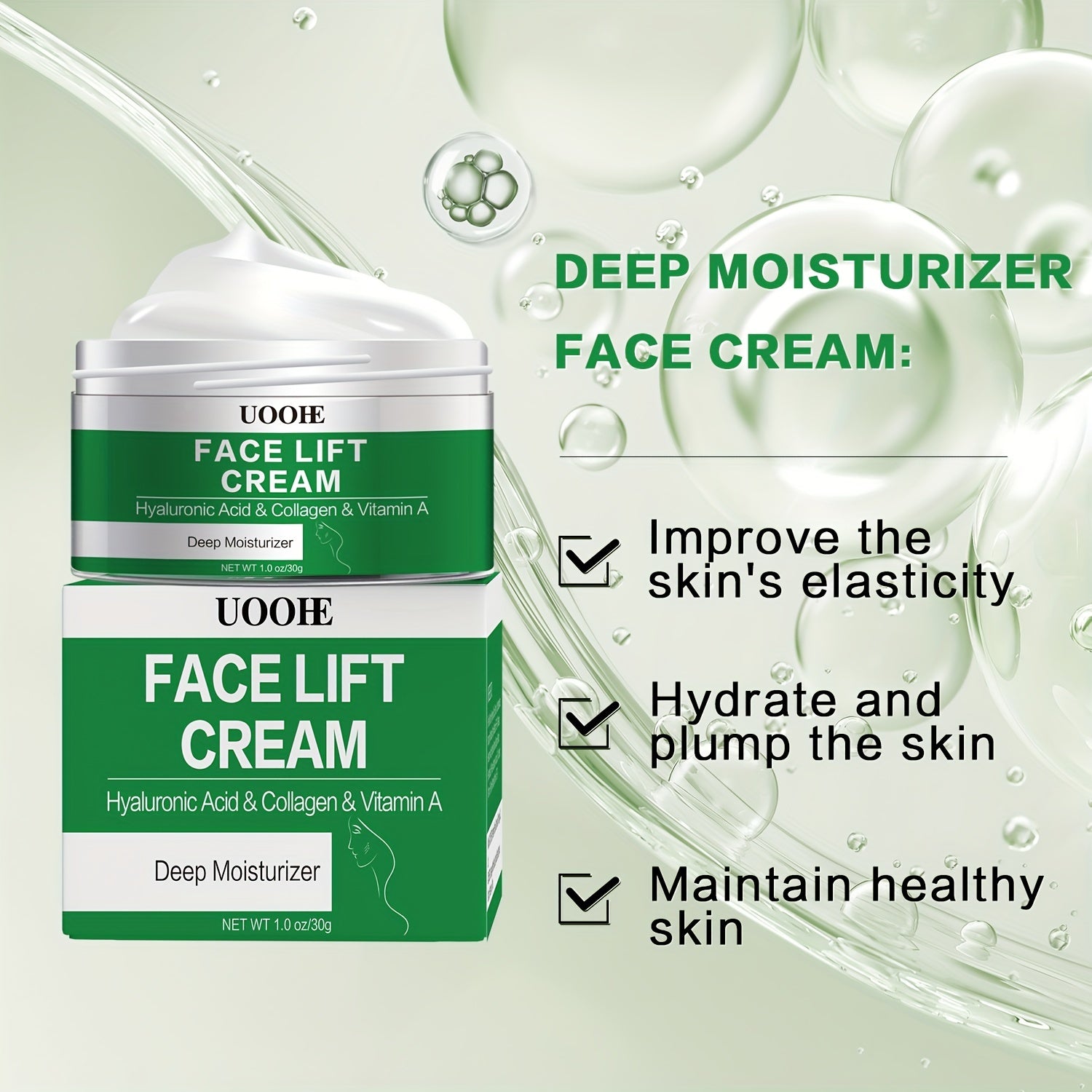 Instant Face Lift Cream 30g Tighten Firm Sagging Skin Smooth Wrinkles