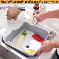 Portable Collapsible Dish Tub with Draining Plug for Camping
