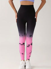 Tie Dye Gradient Yoga Sports Leggings High Elastic Fitness Pants