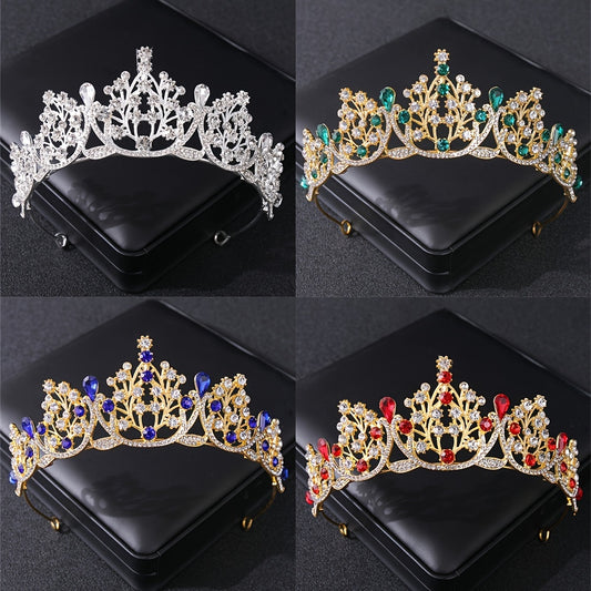 Baroque Crown Hairband Rhinestone Headband Tiara Wedding Birthday Cosplay