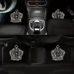 Crystal Inlaid Diamond Crown Car Foot Pad Car Throw Blanket