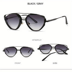 Triangle Frame Sunglasses Metal Fashionable Versatile Sunshade Mirror