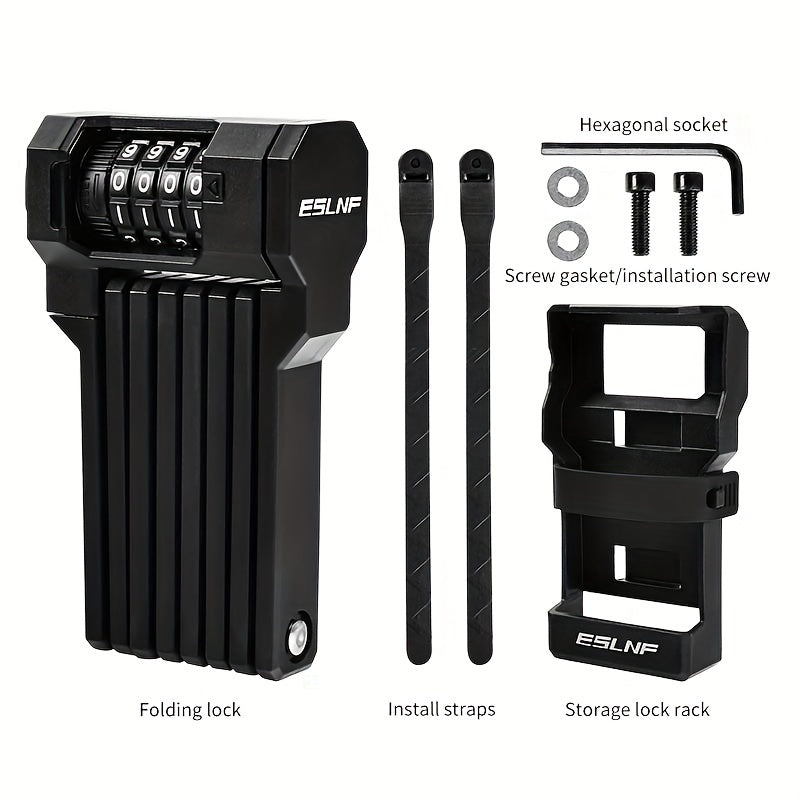 Folding Combination Lock Bike Anti Theft Accessory