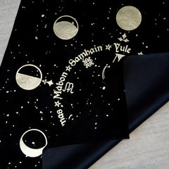 Triple Goddess Pentagram Velvet Altar Cloth
