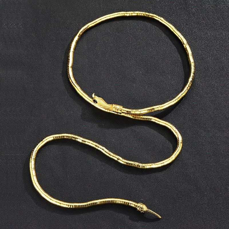 Gothic Snake Necklace Long Chunky Snake Wrap Collar For Women Girls
