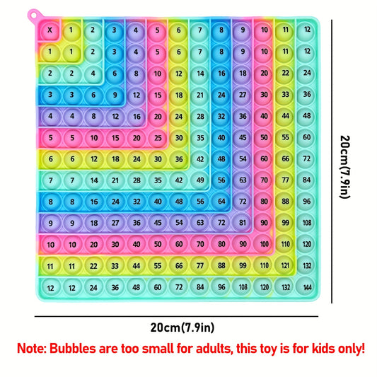 12x12 Addition Chart Math Games Push Bubble Fidget Toy for School