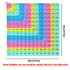 12x12 Addition Chart Math Games Push Bubble Fidget Toy for School