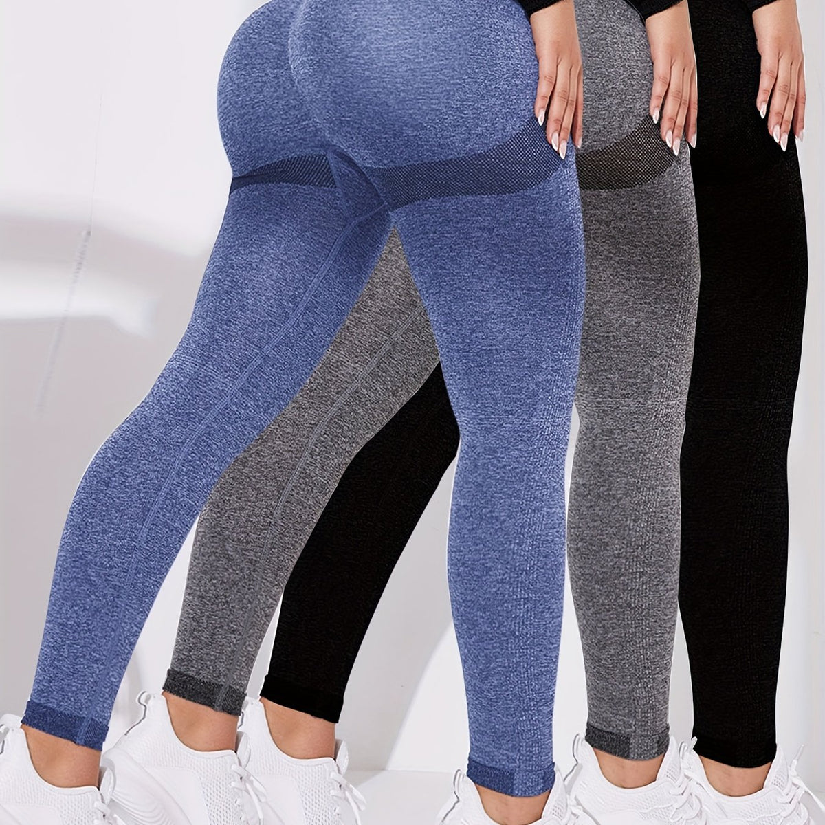 Solid Butt Lifting High Elastic Yoga Leggings Soft Workout Pants