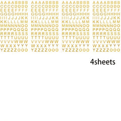 8 Sheets Golden Letter Stickers Small Glitter Self Adhesive Alphabet Stickers