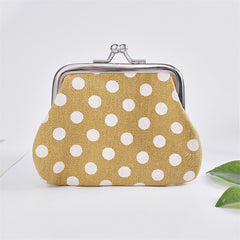 Polka Dot Kiss Lock Coin Purse Clutch Bag Convenient Earphone Coin Storage