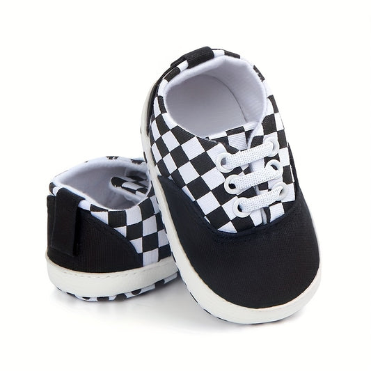 Infant Plaid Canvas Shoes Soft Breathable Non Slip Baby Shoes