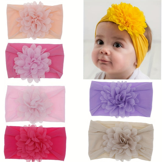 Chiffon Flower Nylon Headband for Baby Girls
