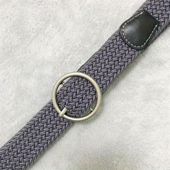 Unisex PU Leather Belt with Round Buckle for Daily Commuting